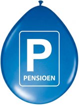 Pensioen/met de VUT ballonnen - 8x stuks - 27 cm - Feestartikelen versiering - blauw