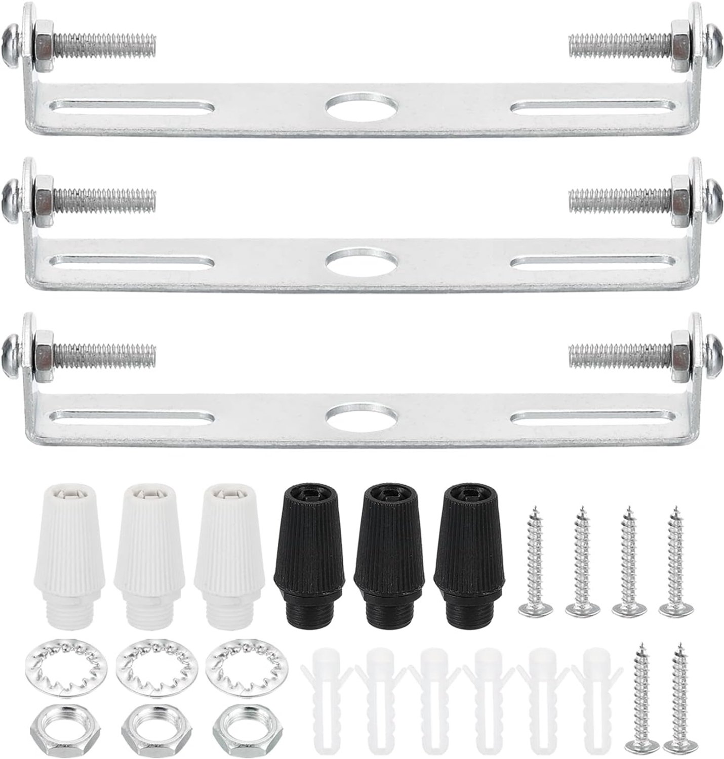 Plafondlampplaatset 100 mm - staal - 3 sets met schroeven - voor gemakkelijke montage - ServiceTopper