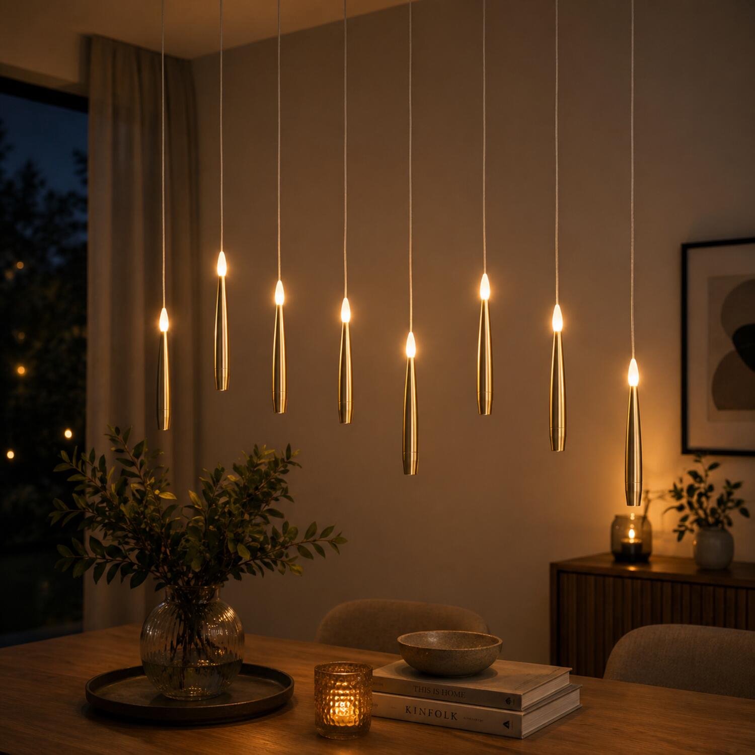 Lumineo Zwevende LED kaarsen - 10x stuks - goud - 15 cm - met afstandsbediening - hangende kaarsen Goudkleurig