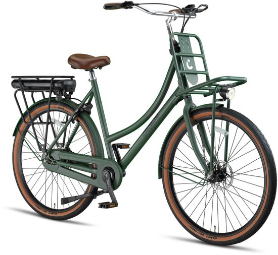 Crown Barcelona - Elektrische transportfiets - Elektrische damesfiets - Achterwielmotor - Hydraulische schijfremmen - 28 inch - 57 cm - Emerald Green — afbeelding 3