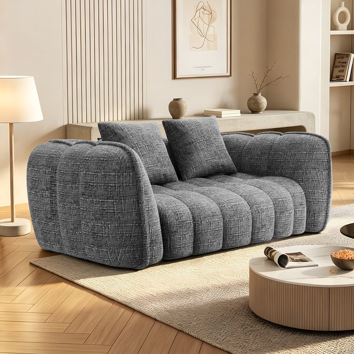 Lexzurn zitzak - Grote zitzak voor 2 personen - comfortabele lounge zitzak voor woonkamer - slaapkamer en gamingruimte - Grijs