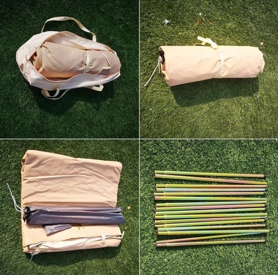 Scheurvast 300D oxford tipi kampeertent, binnen en buiten bruikbaar, khaki, geschikt voor maximaal 3 personen — afbeelding 5