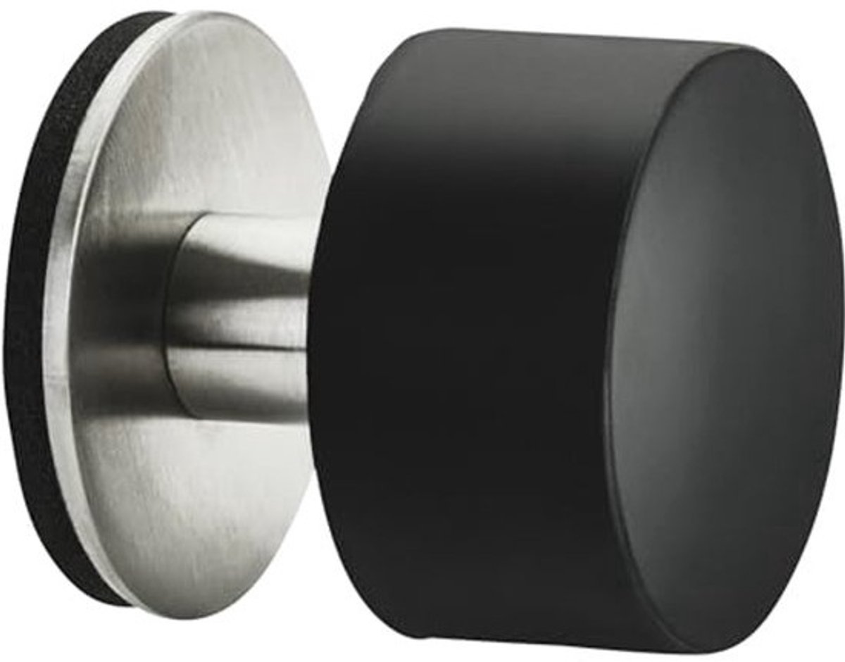 Zelfklevende deurstoppers - Robuuste roestvrijstalen rubberen stoppers - Geluidsdemping voor vloer en muur - 2 stuks