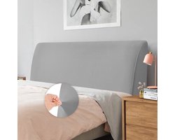 Caijin fluwelen stretch-hoofdbordhoes - 200-220 cm (king) - zilvergrijs