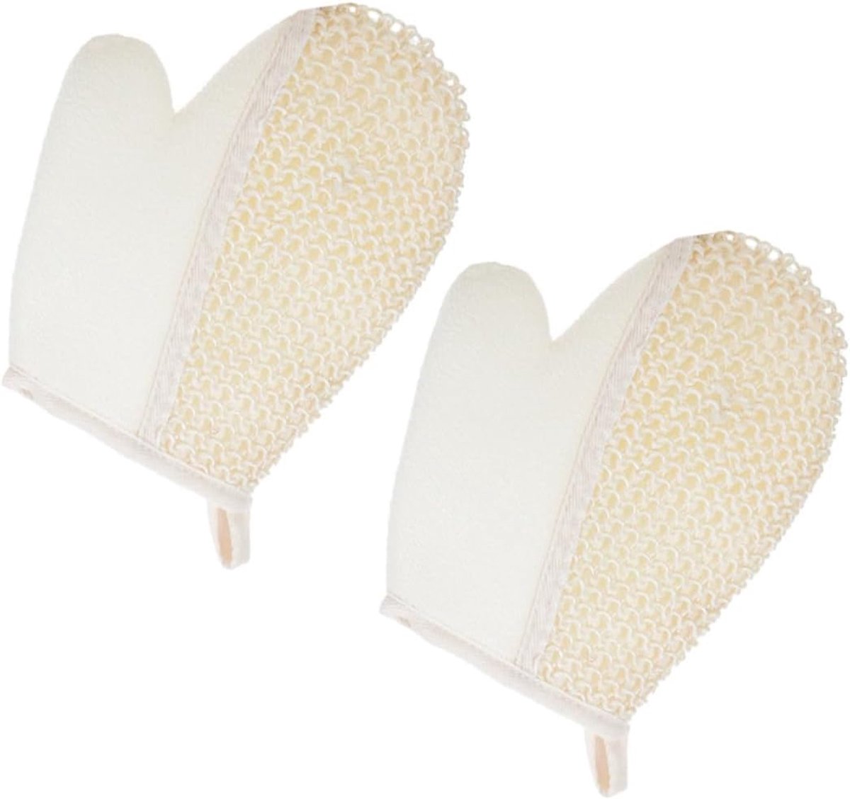 2stuks Exfoliërende Sisal Badhandschoenen Met Plat Ontwerp Voor Lichaamsreiniging Waterdichte Scrubhandschoenen Voor Jongen Meisje Volwassenen Voor Spa Zwembad