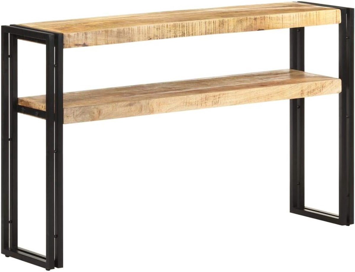 Consoletafel, 120 x 30 x 75 cm, van onbehandeld mangohout, consoletafel, voor woonkamer, modern