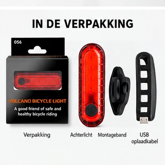 Fietsverlichting - Fietslampen achter - Fietslicht - Achterlampen - Waterbestendig - 30 lumen - Rood — afbeelding 4