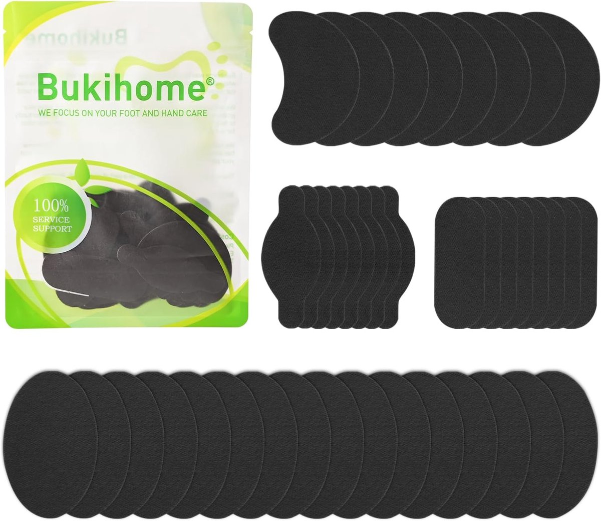 Bukihome Moleskin for Feet - Blisters and Callus Patches - Moleskin Filling for Blisters, Shoes, Toes, Heels, Flexible Padding and Pain Relief (40 Pie