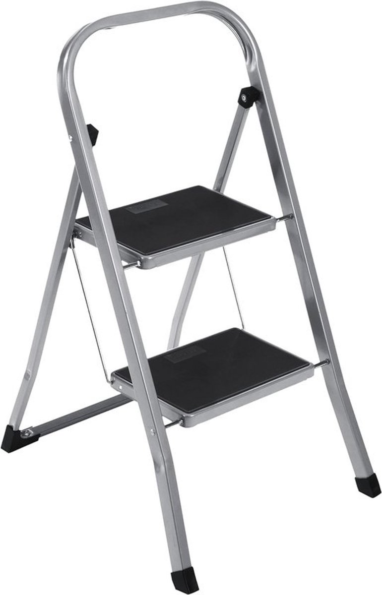 vouwtrap met 2 treden - voor huishoudelijk gebruik - inklapbare ladder tot 150 kg