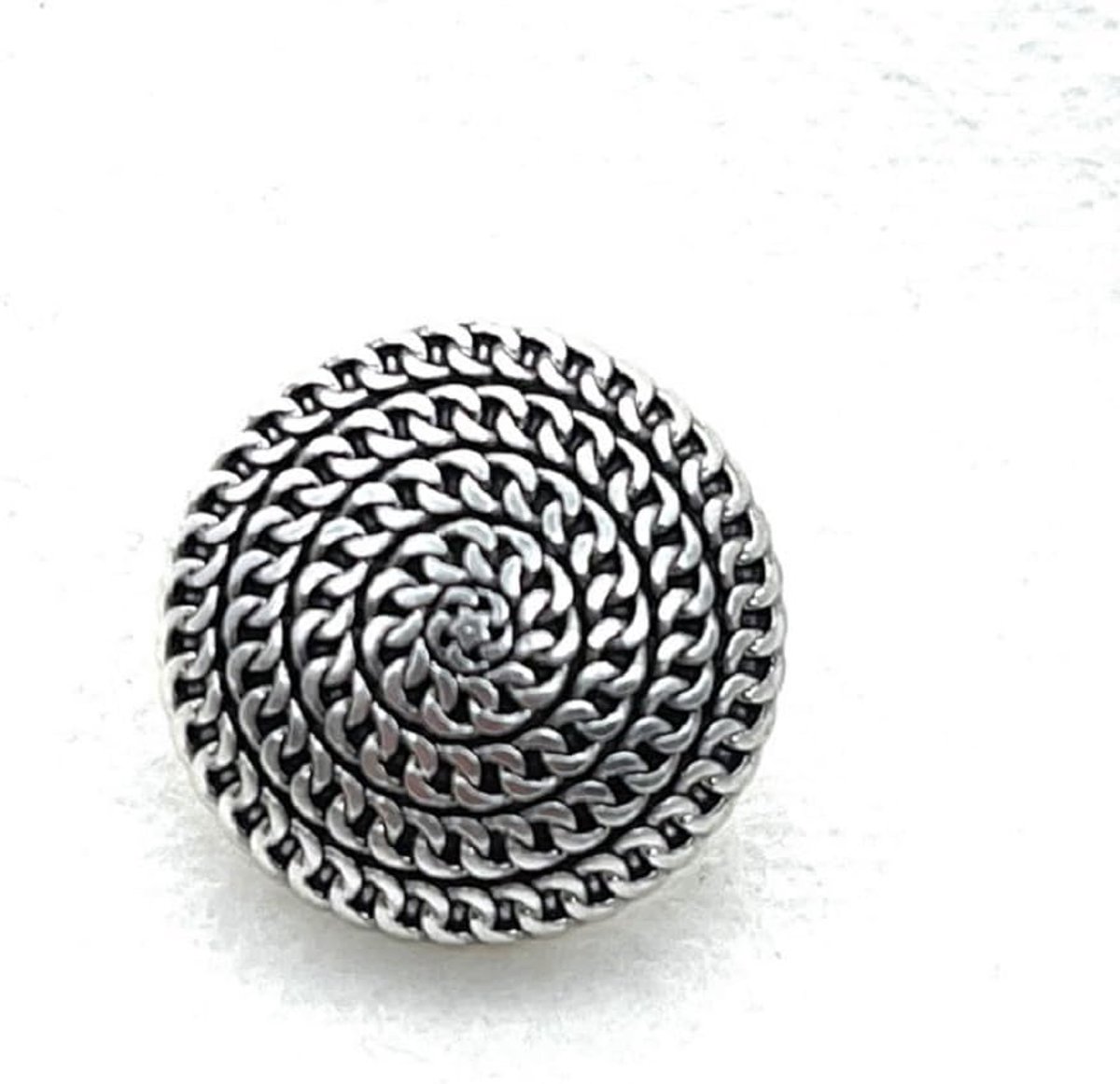 Knopen - Metalen Spiraal Patroon Naaien Knopen Schacht Ronde Gevormde Knoop Set voor Blazer, Suits, Jas, Uniform, Jasje (Zilver, 20mm)