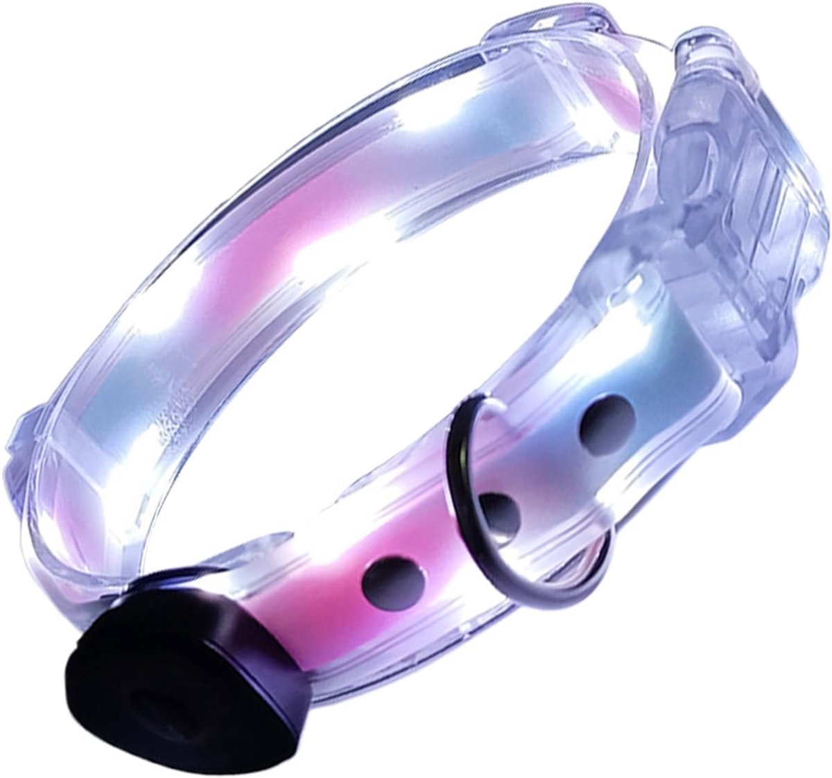 Halsketting voor honden, led-veiligheidsketting, licht, lichtgevende halsband voor honden, verlichte halsbanden voor 's nachts, oplaadbare led-halsband, verstelbare gloeiende halsband voor