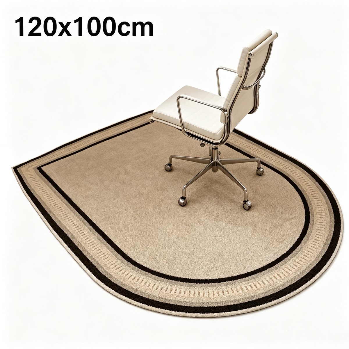 ECTEATOY Bureaustoelmat - Vloerbeschermer - 120 x 100 cm - Antislip - krasbestendig - Geluiddempend - Voor harde vloeren - parket en laminaat Khaki