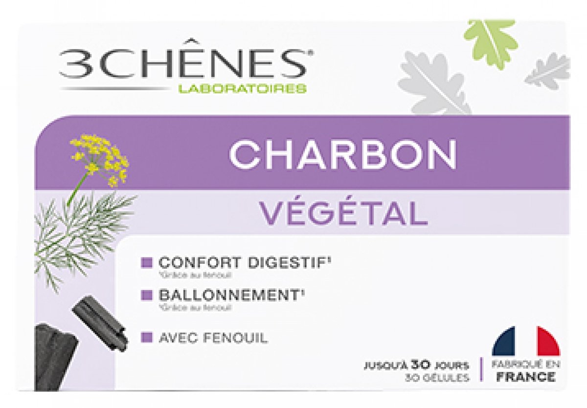 Les 3 Chênes Plantaardige Koolstof 30 Capsules