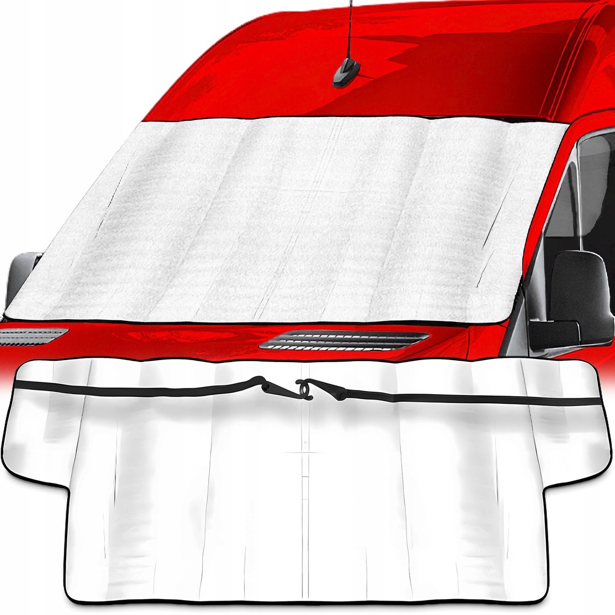 Aluminium Voorruit Zonnescherm Mat 260x100cm voor Van, Bus, Vrachtwagen