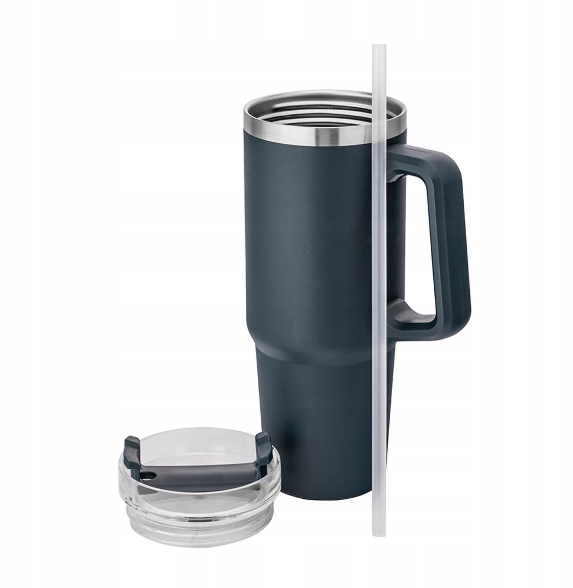 Thermosbeker met Rietje - 880ml - Auto & Reizen - RVS - Marineblauw