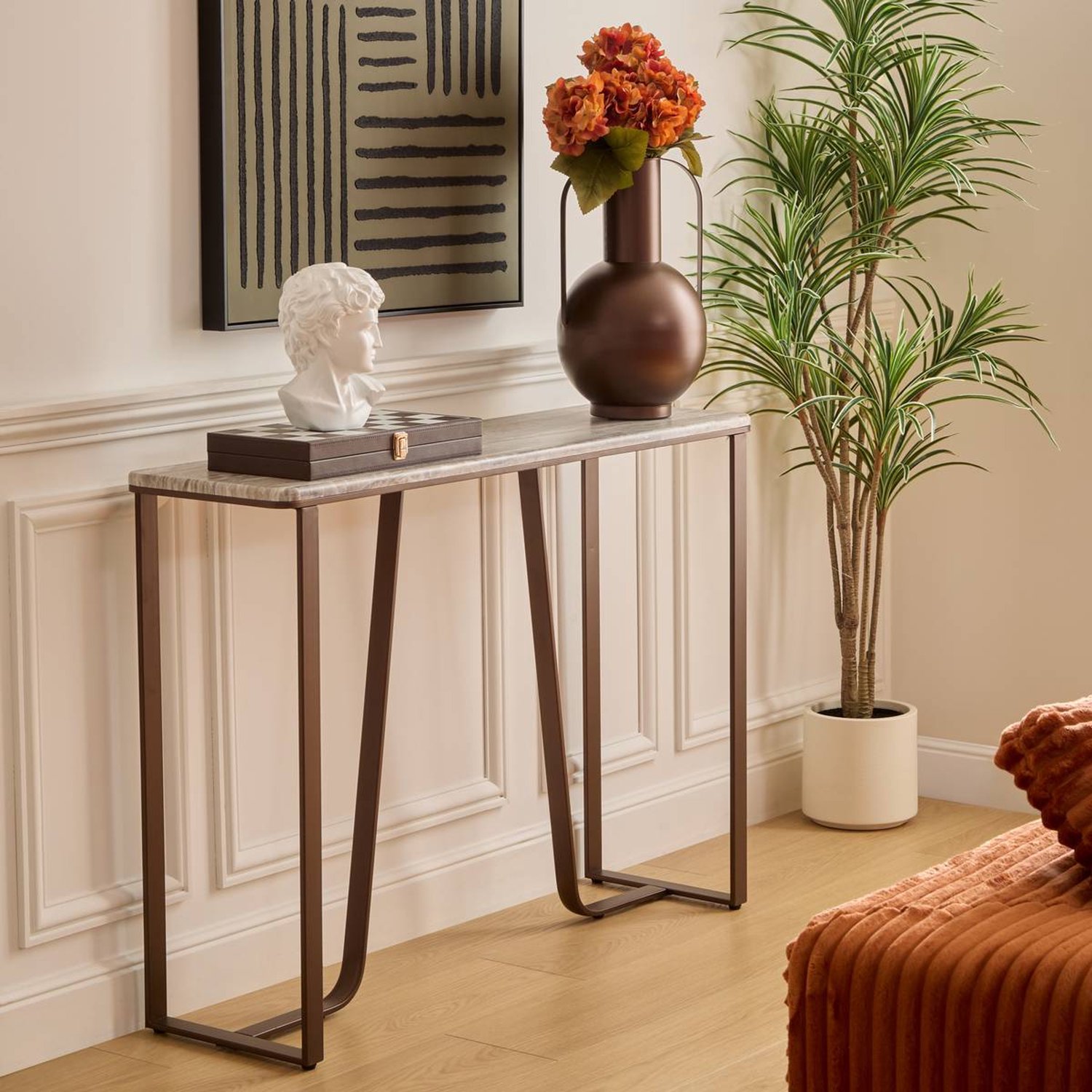 Atmosphera Créateur d'intérieur® Rechthoekige Graphite-consoletafel 32 x 120 cm, bruin Marron