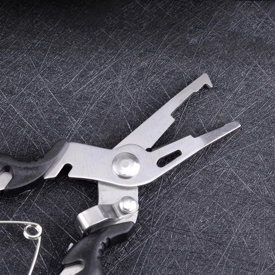 Dailygoods- Hengeltang van roestvrij staal, 12,5 cm - Multifunctionele vistang - Slipvaste handgreep - Antiblokkeerkoord - Geschikt voor zoet en zout water - Ideaal voor vissen — afbeelding 3