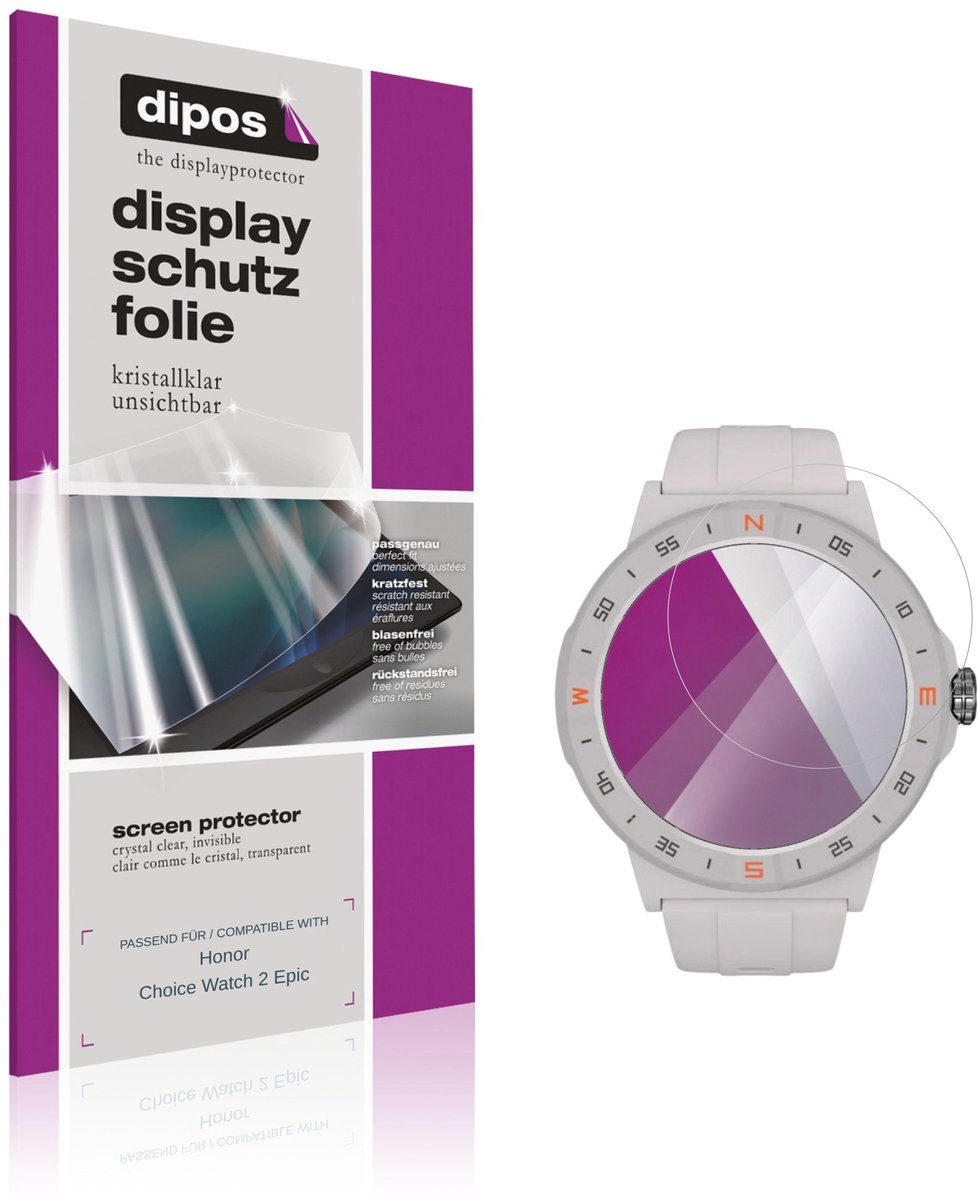 dipos – 6x Beschermfolie geschikt voor Honor Choice Watch 2 Epic | Krasbestendige & heldere Screenprotector Ultra-Thin