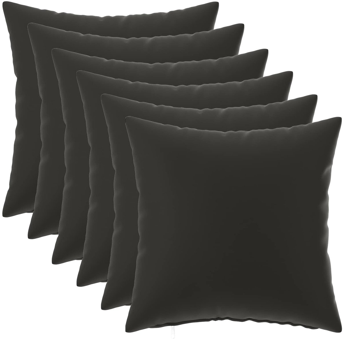 vidaXL Dekenkussen - 6 - st - HEERLEN - Zwart - 45 - x - 45 - cm - Polyester