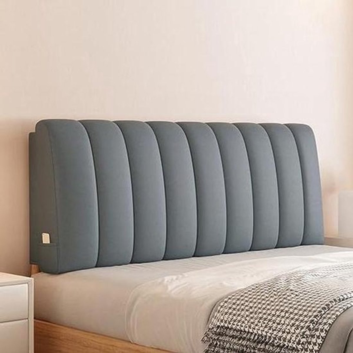 Hoofdbordkussen - Lendensteunwig - Comfortabel lezen - Waterdichte stof - 47.2x23x2 Inch - Marineblauw