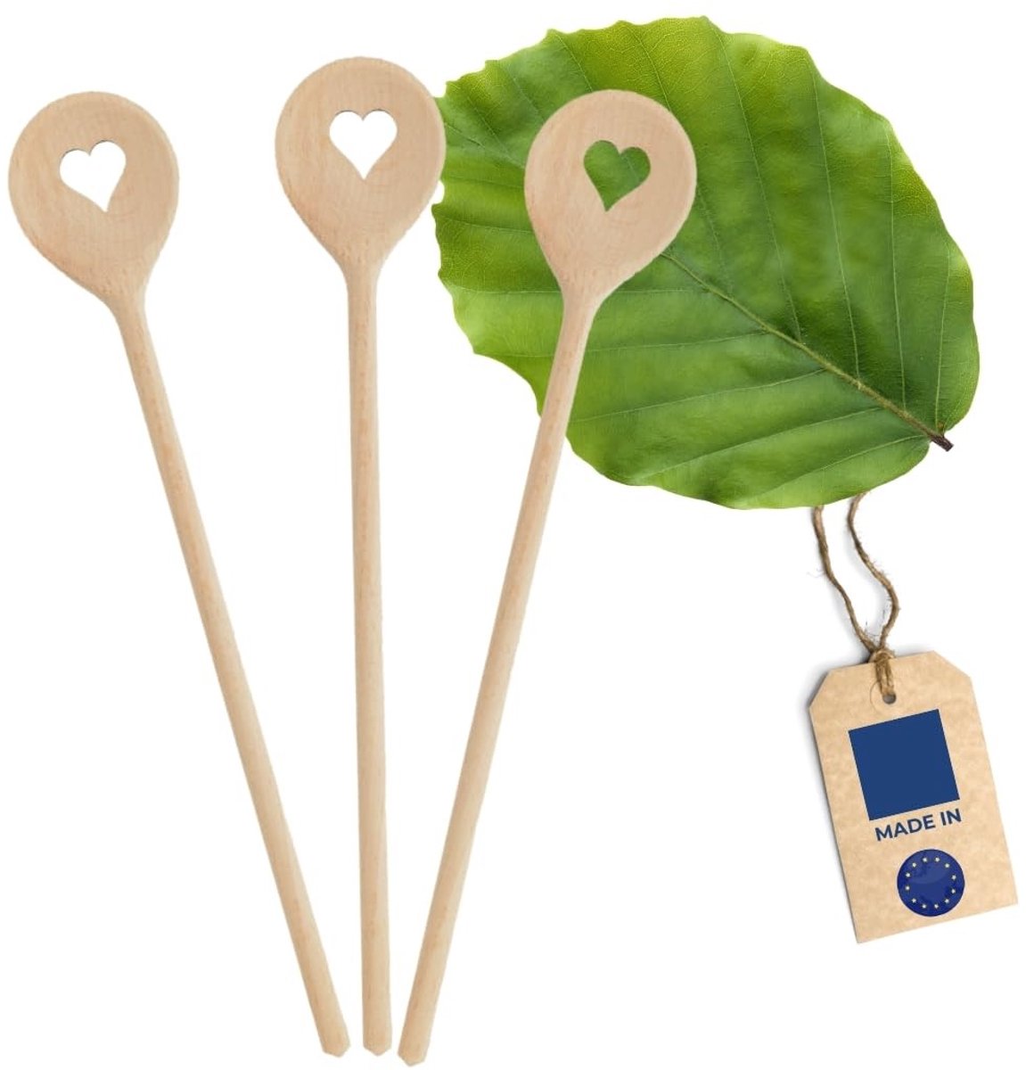 Houten Kooklepel met Hartmotief - Warm en Beschermend voor Kookgerei