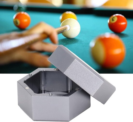 Draagbare Mini Billiard Chalk Box, Hexagonale Pool Cue Chalk Houder, Aluminium Chalk Case voor Biljartaccessoires en Spelers — afbeelding 4