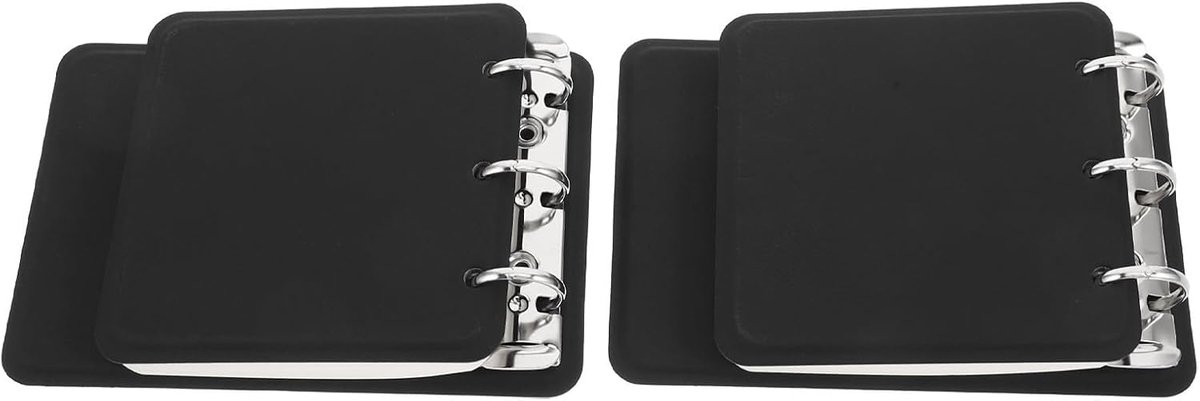 2 Stuks Mini Pocket Notepad met Metalen Ringbinding Scheurbare Pagina Dikke Schrijfbladen voor Dagelijks Journalen Handzaam Flipboek voor Reizen School Kantoor Zwart
