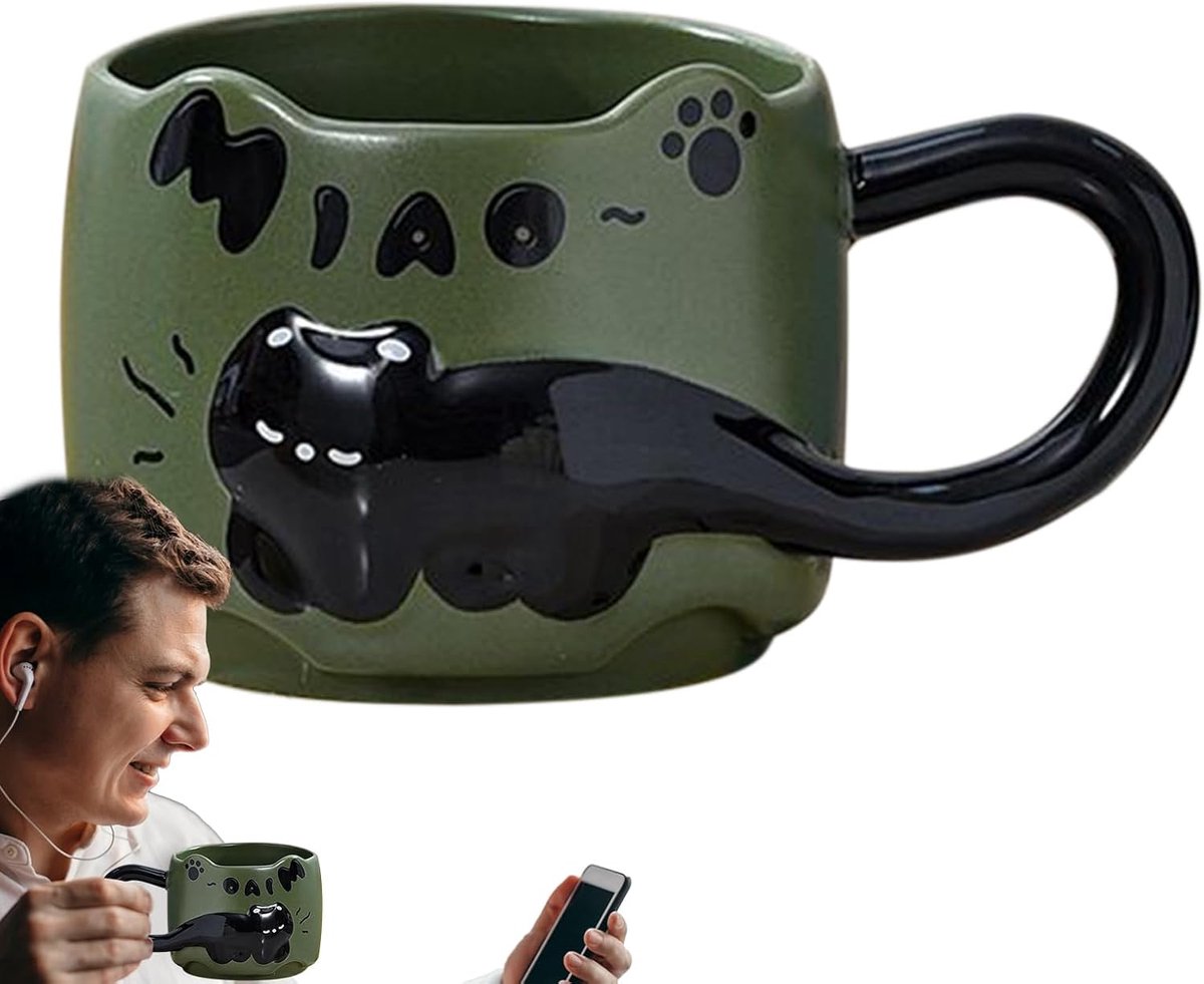 Thee Cup Stapelbaar - Leuke Keramische Ontbijt Koffie Mok Set, Cartoon Theekopje, Decoratieve Keuken Mok, Schattige Koffie Cup Voor Vrouwen | Stapelbare Keramische Kat Set Perfect Ontbijt Serveren