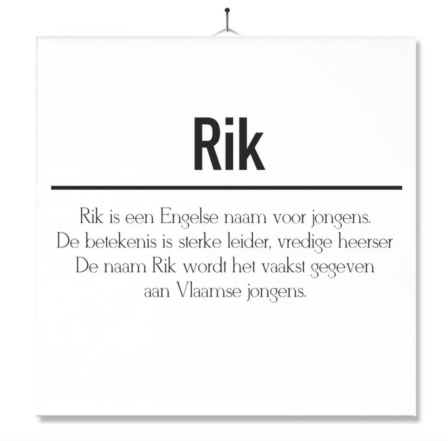 MC Living Tegel Met Opdruk | Betekenis | Kado | Cadeau | Met Naam - Rik Multi-Color