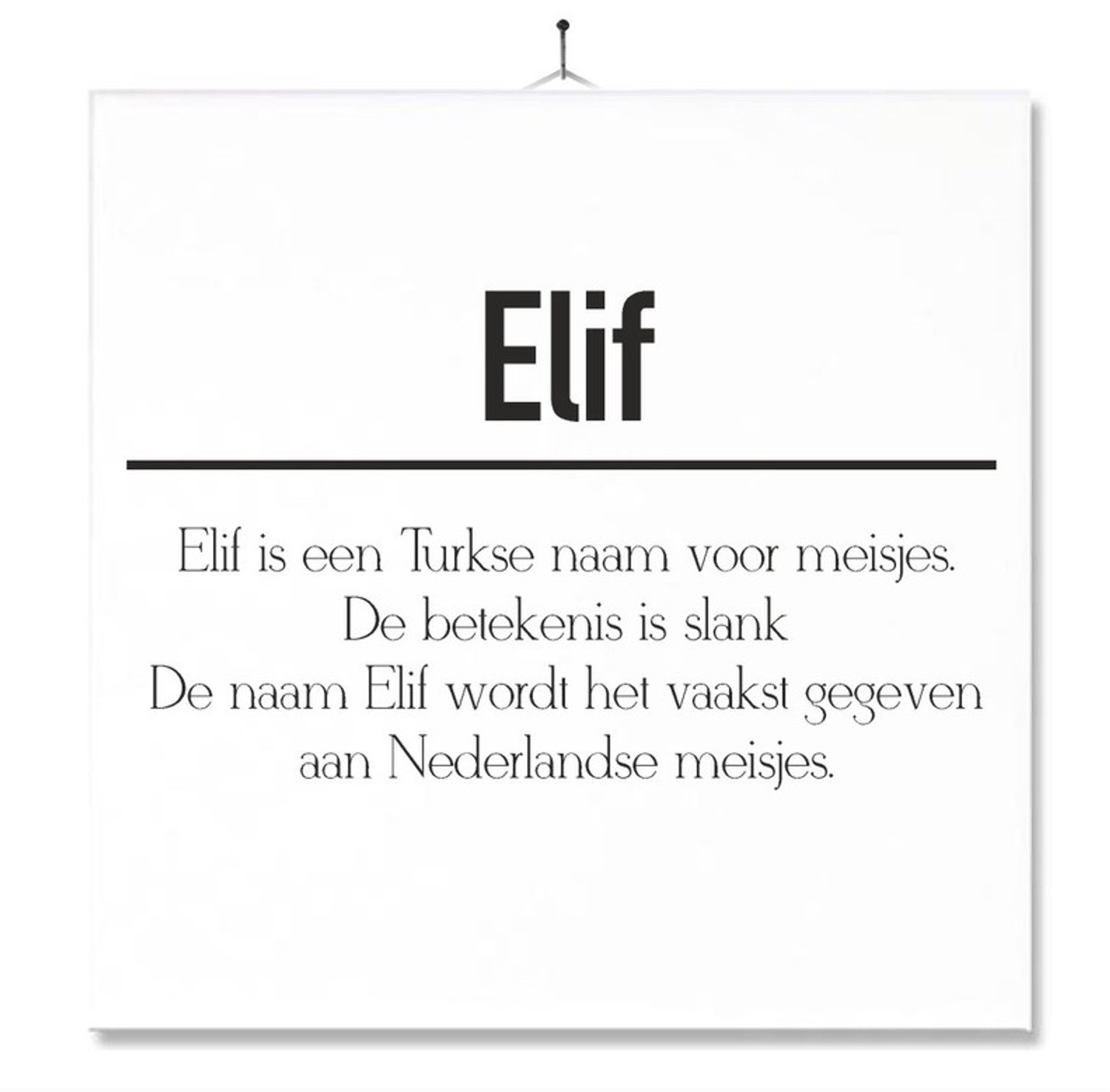MC Living Tegel Met Opdruk | Betekenis | Kado | Cadeau | Met Naam - Elif Multi-Color
