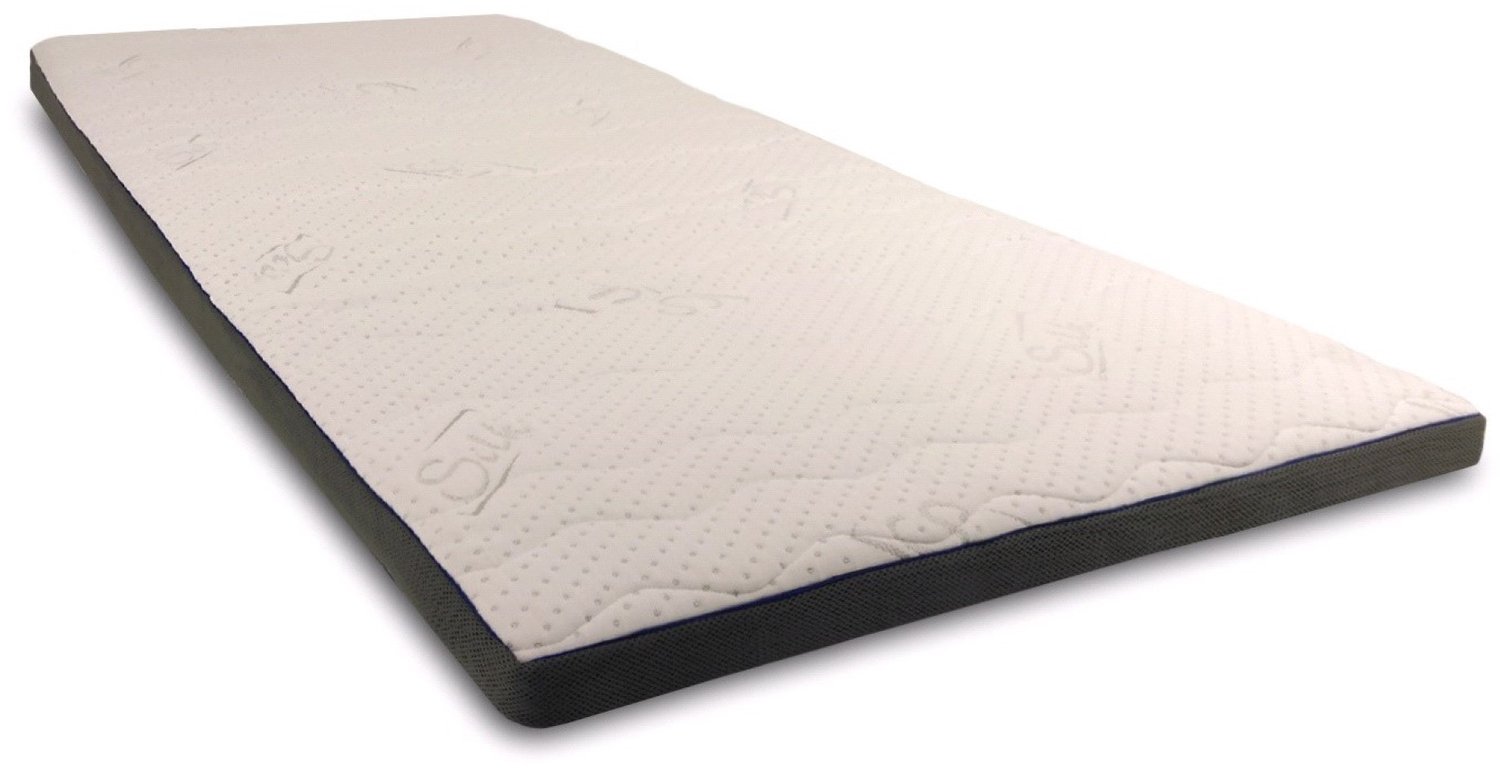 MatrasDirect Gel Topmatras 'Blue Magic' - 140x200 - 7 cm dik - Anti-Allergie Wit/Antraciet