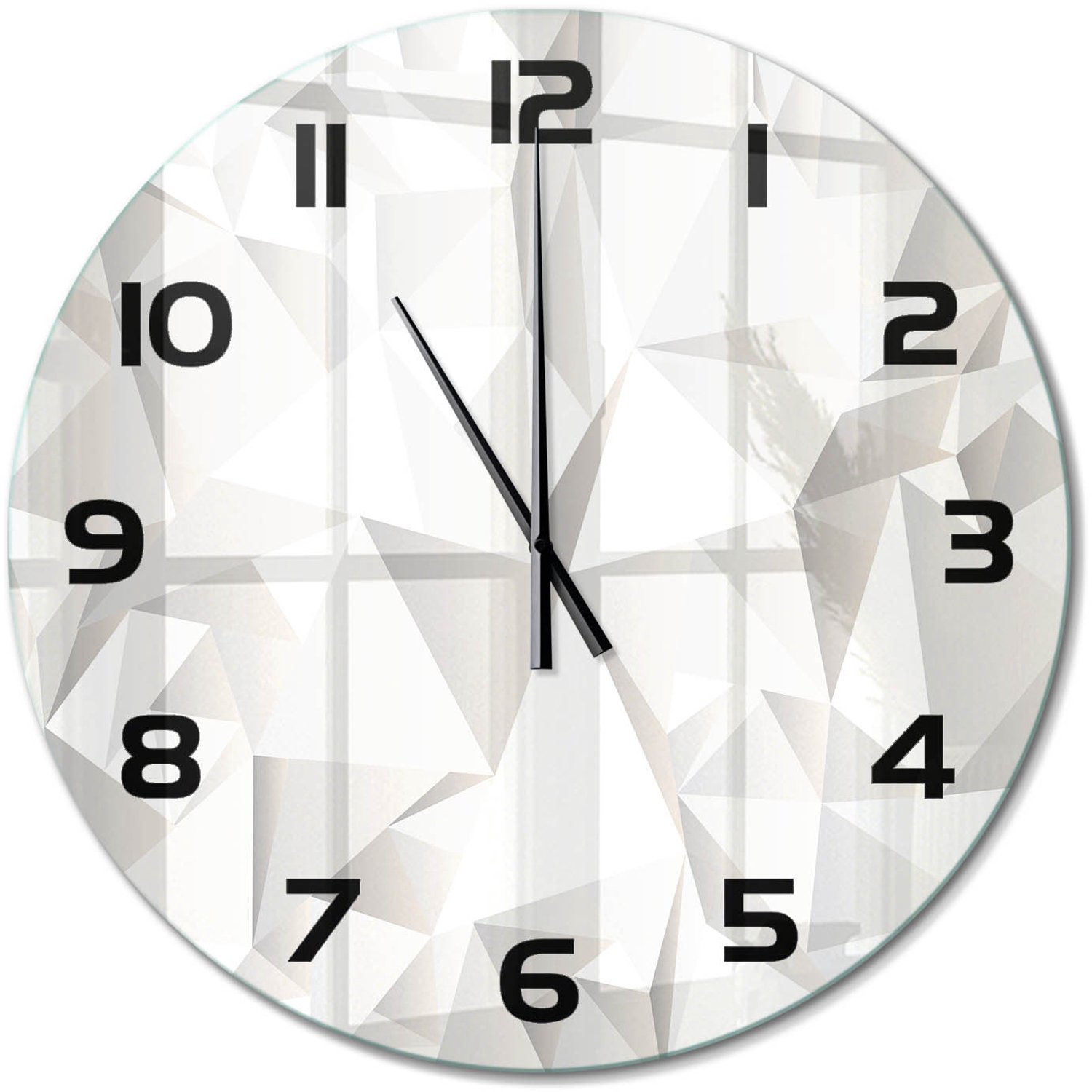 TULUP Wandklok - Abstracte achtergrond Gekleurde Glazen Klok - fi60 cm - Wit Glazen Klok Met Print - Zwarte handen - Ronde Klok - Moderne Wandklok Glas - Wandklok Glas Decoratie