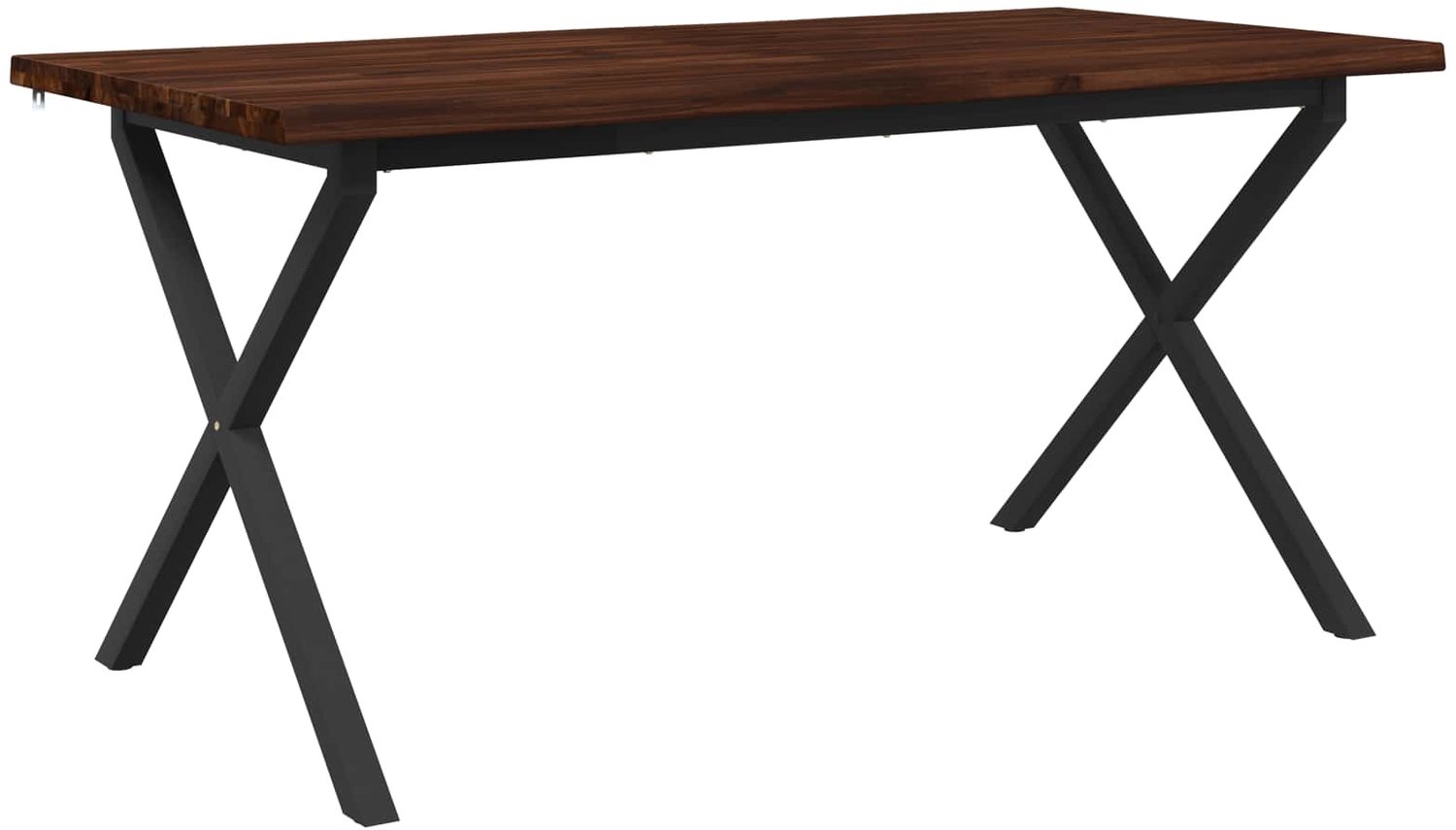 vidaXL Eettafel - met - levendige - rand - 140 - x - 90 - x - 75 - cm Donkerbruin en zwart