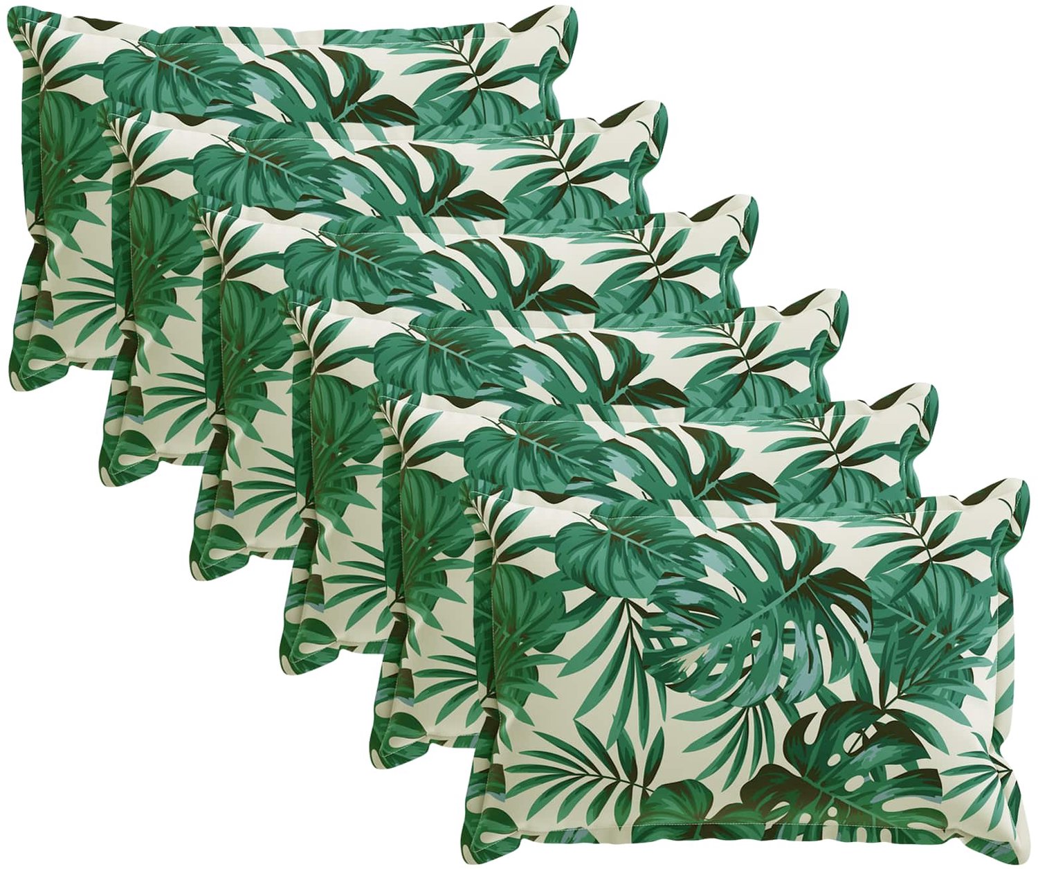 vidaXL Dekenkussen - 6 - st - HOUTEN - Bladpatroon - 30 - x - 50 - cm - Polyester