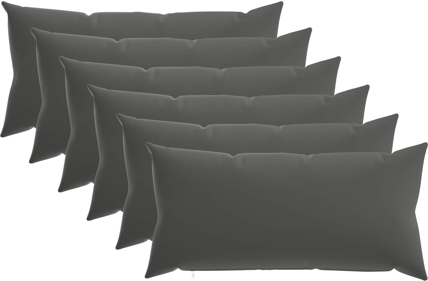 vidaXL Dekenkussen - 6 - st - HEERLEN - Antraciet - 40 - x - 80 - cm - Polyester