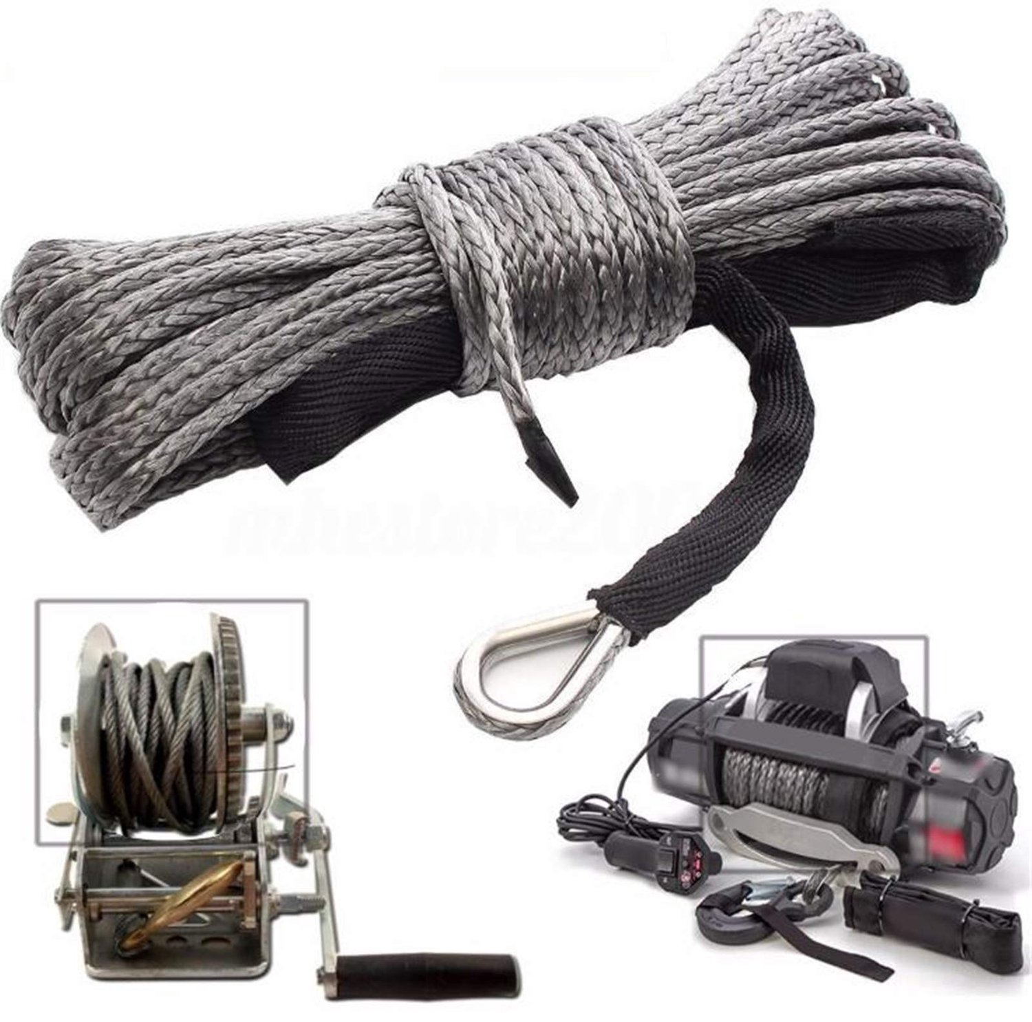 Synthetic Kabel voor Lier - 6mm x 15m met Beschermhoes en Haak