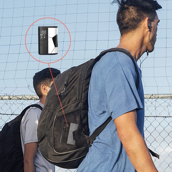 elektrische balpomp met 12 psi, 4000 mAh powerbank, LED-licht, auto-stop, compact. Ideaal voor voetbal, basketbal, volleybal - inclusief balpomp naalden — afbeelding 5