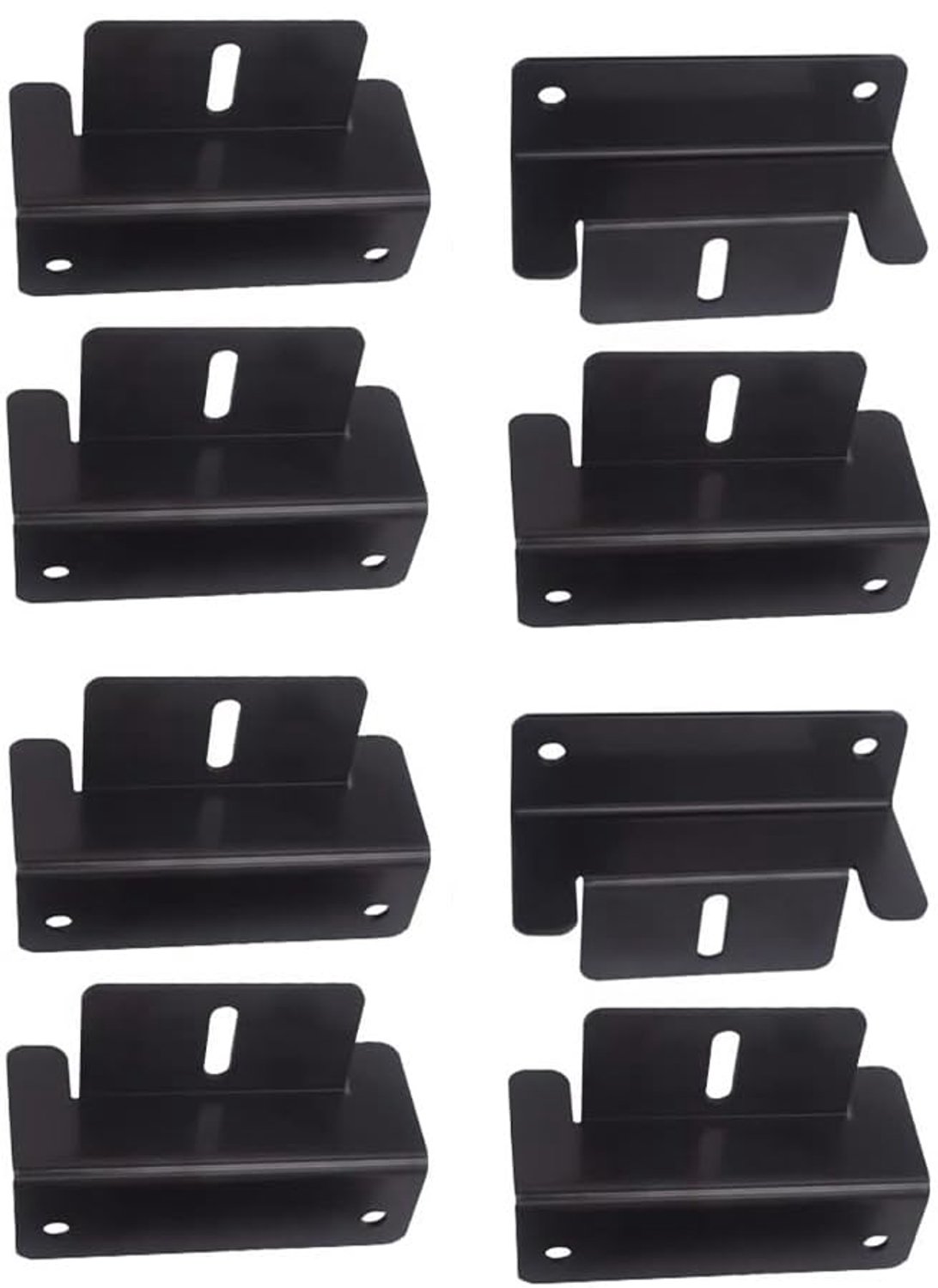 Zonnemodule Z-houder - Montagebeugel - Zonnepaneel - Schroeven/moeren - Aluminium - 8 stuks, zwart - Zonnepaneelhouder