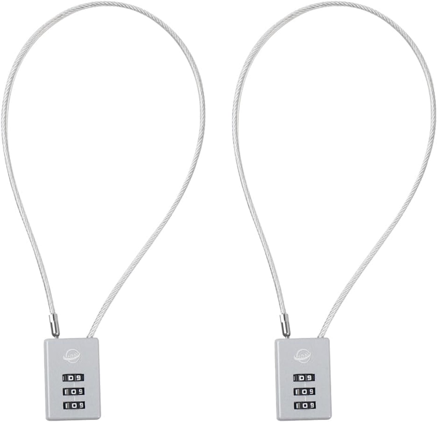 Kabel combinatieslot 16 inch - grijs - 3-cijferig - geschikt voor school en gym lockerkasten - 2 stuks - m-winkel