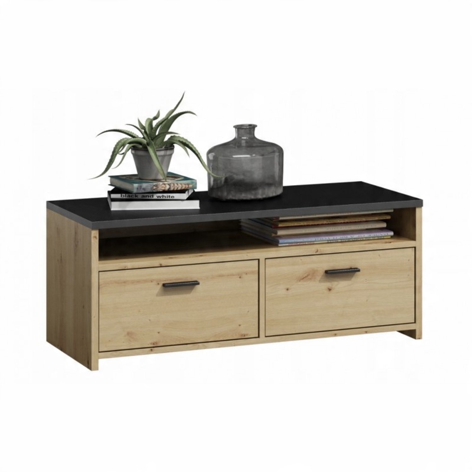 Per La Vita Mili Serie - Tv-meubel - Artisan eiken en zwart - 100 cm