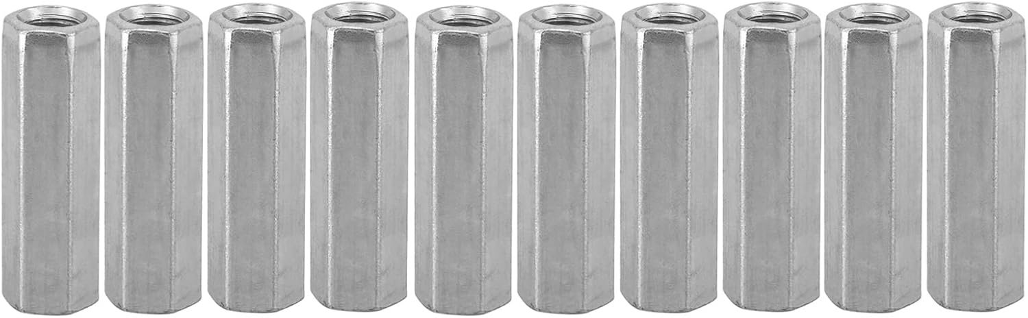 M8 Hex Moer 40mm - Verzinkt - Binnendraad Zeskant - Voor Metaalconstructies 10 Stuks - m-winkel