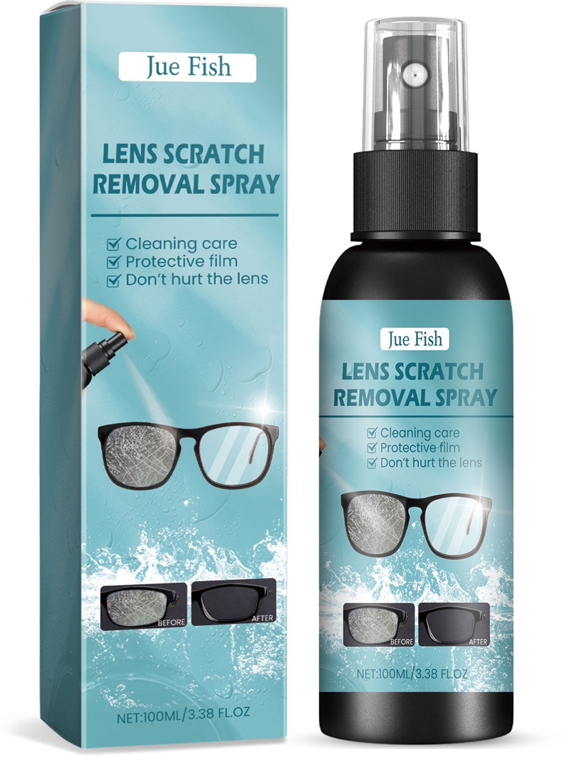 TLVX Glas Kras Hersteller 100ML Sprayfles / Doffe Brillen / Helm / Snorkelbril / Brilglazen Krassen Spray / Glas Auto / Maakt Glas Helder en Beschermd / Bril Gevallen / Valschade Leesbril / Water- en Vuilafstotende Spray / Helder kunnen zien