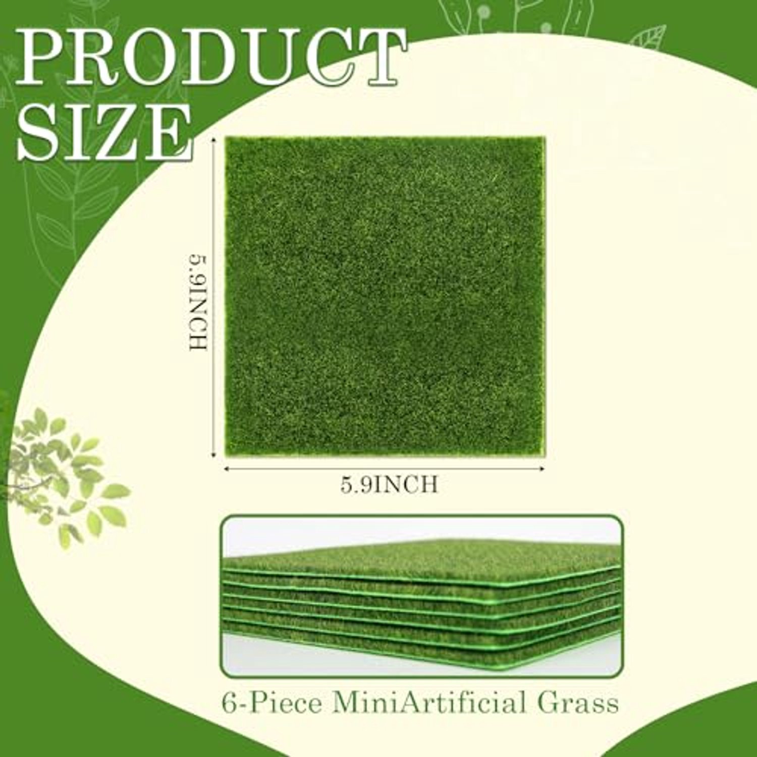 Nepplant Grastapijt - Set van 6 Stukken 15cm x 15cm