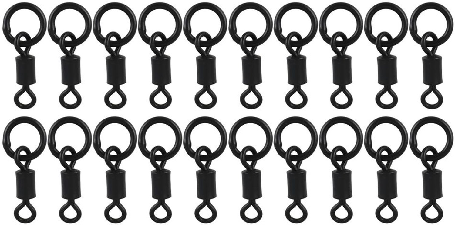 Swivel Connector 20 Stuks - Roestvrij Staal - Figuur Acht Ring - Karper Vissen - Vissen in Ondiep Water - Afmetingen 16x5,7x2,5 mm - Visconnector
