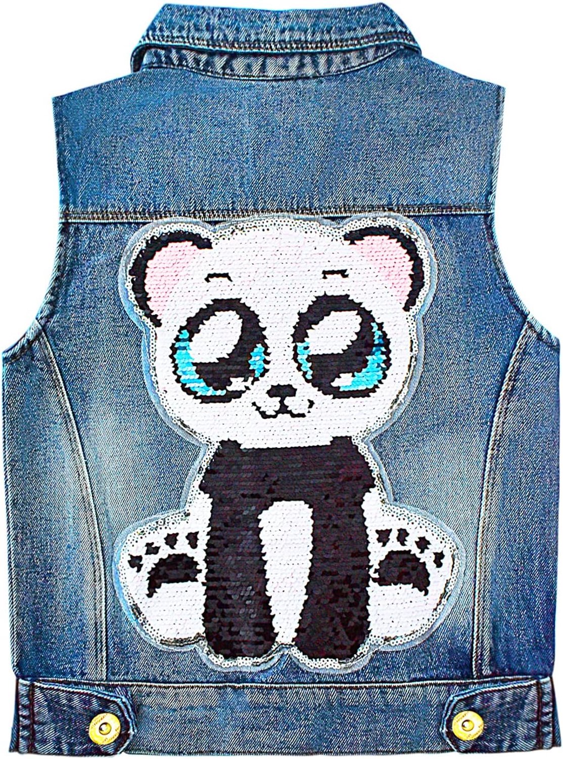 Jeansjasje met pailletten voor meisjes 1-9 jaar
