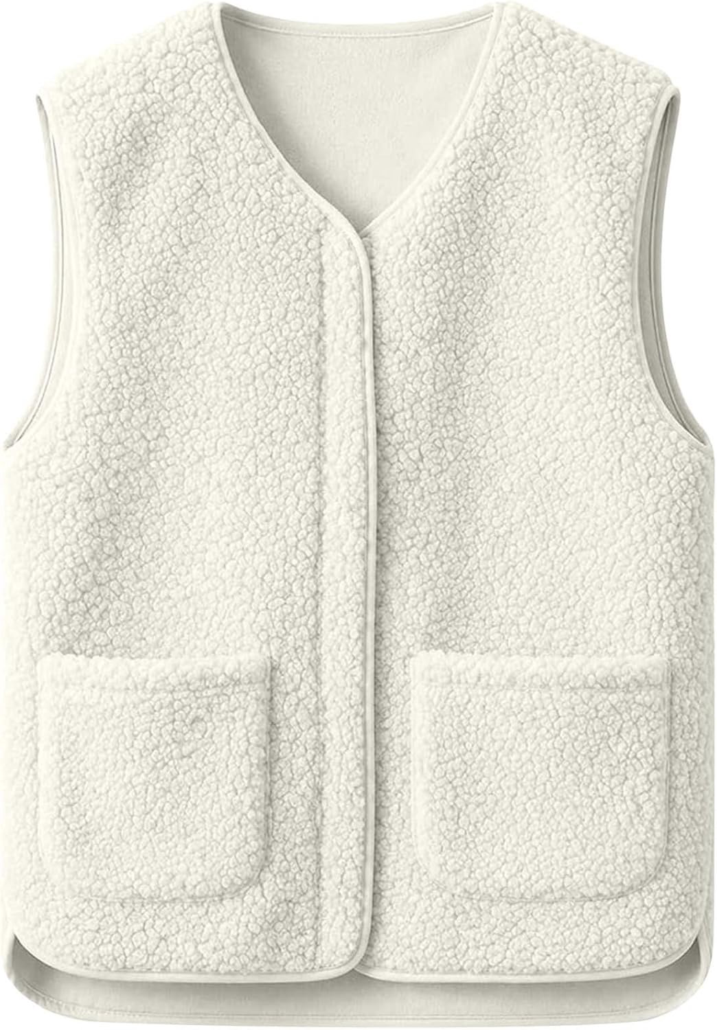 Fleece vest met ritssluiting en zakken