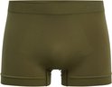 Olijfgroene naadloze herenboxershort van Falke met subtiele textuurdetails en het merklogo op de tailleband.