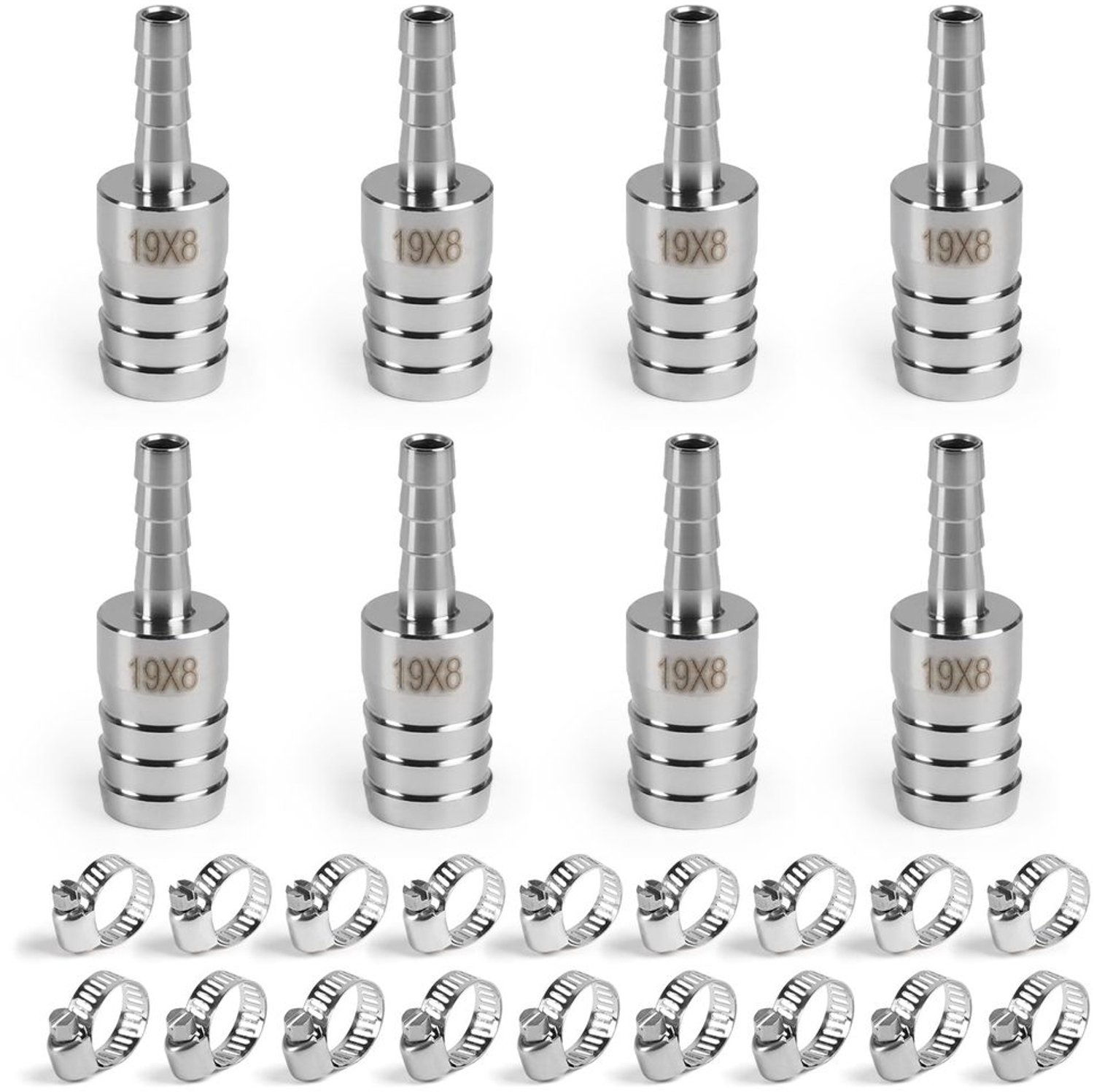 Adapterset Roestvrij Staal 19 mm tot 8 mm (6 stuks)