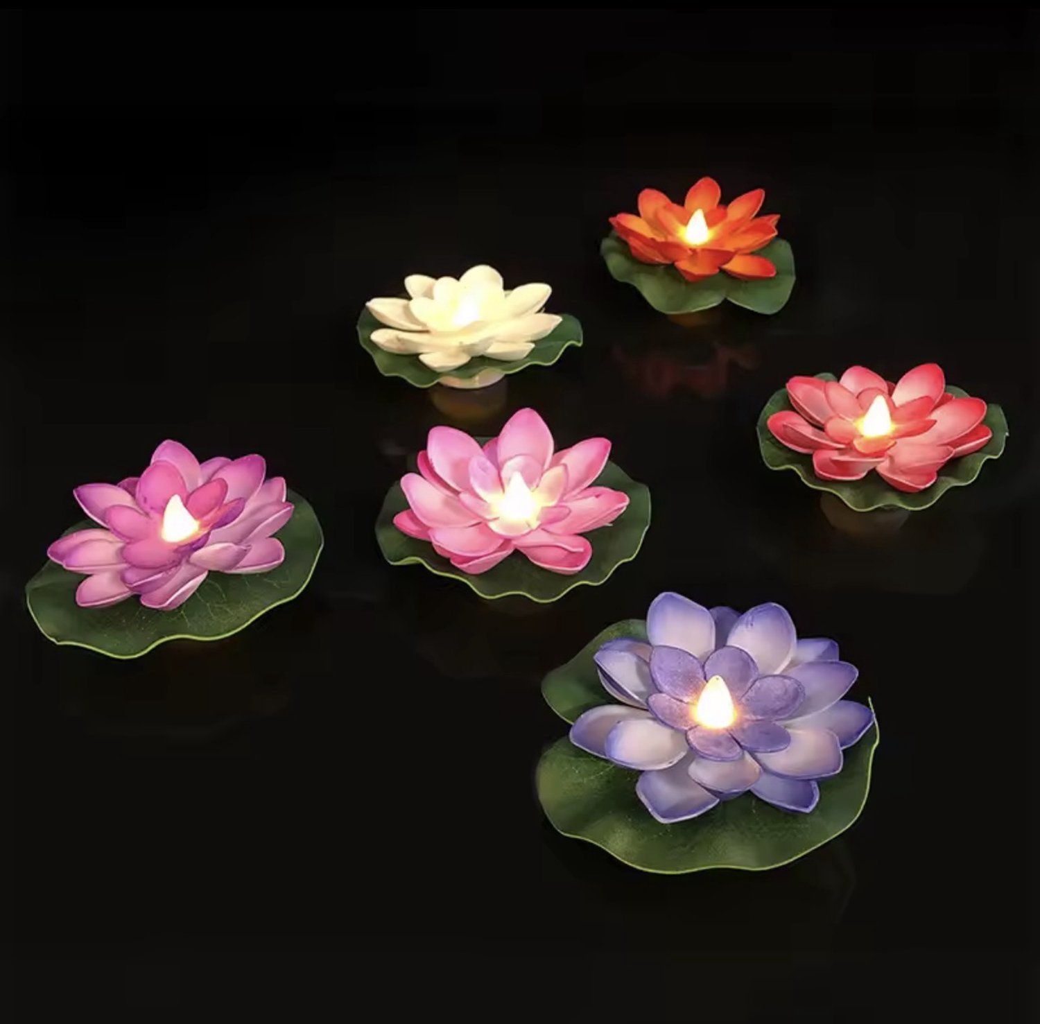 CFY Drijvende Lotuslampjes met LED – Set van 3 – Waterlelie Decoratie voor Vijver, Schaal en Feest – B1.2