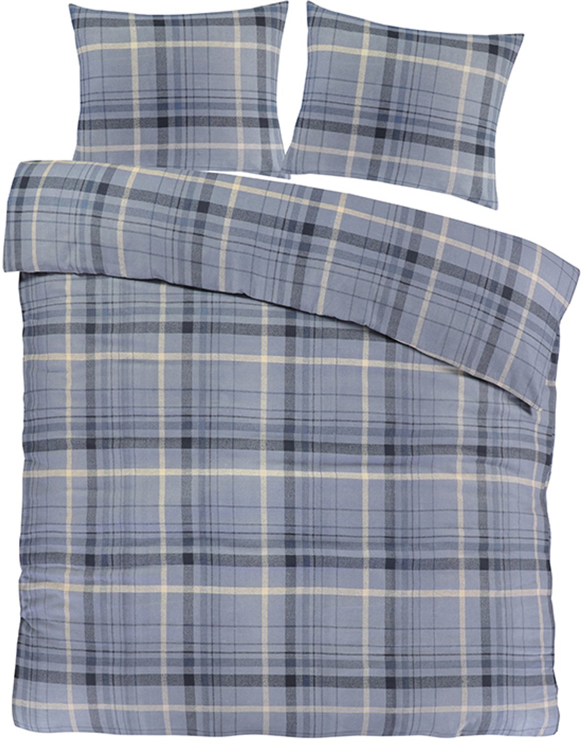 Flanel Dekbedovertrek Otztal Blauw-1-persoons (140 x 200/220 cm)